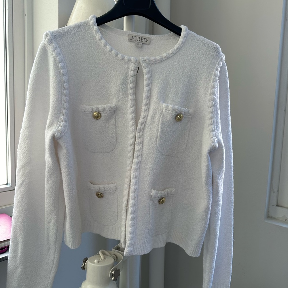 NWT J.Crew white terry cloth Lady Jacket - size M